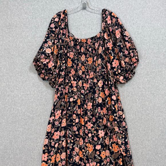 Old Navy Peasant Dress Size 4X Plus Puff Sleeve Cottagecore Floral Boho Prairie - Picture 10 of 16